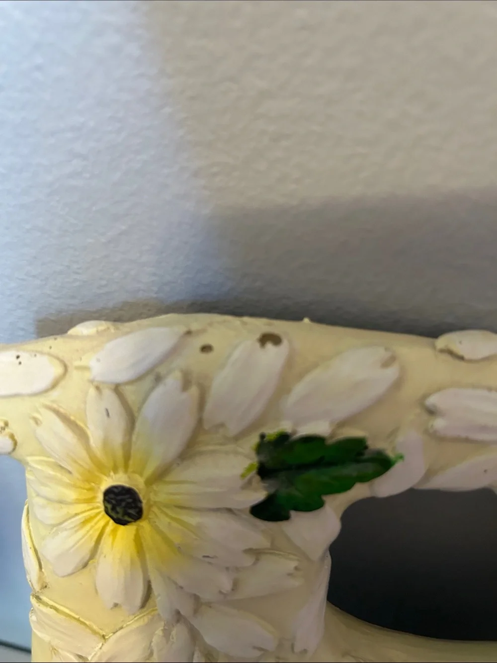 Vintage Cream Floral 'Bath' Wall Clock with pastel and White Daisies